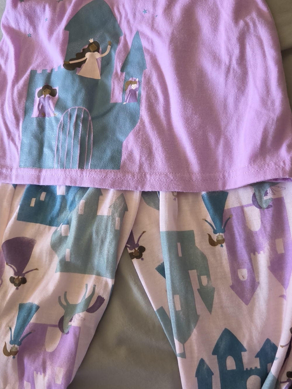 Carter's Lavender and Teal Castle Princess Pajama Set